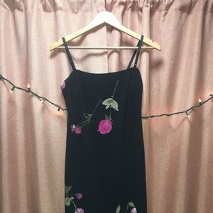 Alyn Paige black floral strappy tank dress